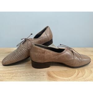 Vintage Joti Handcrafted in Italy Lizard Men's Dress Shoes Tan Size 8 JL